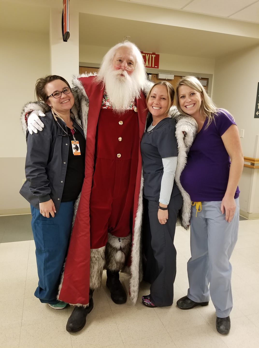 Meeting Santa in scrubs